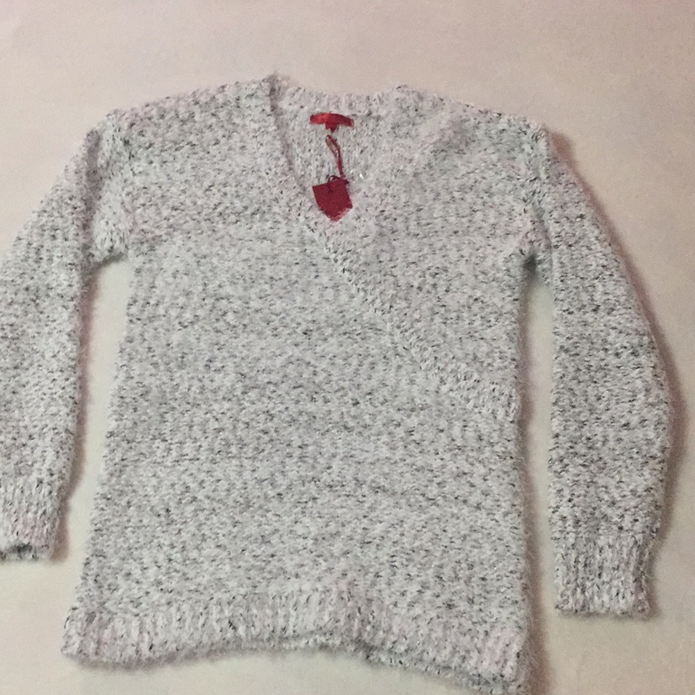 White, Gold and Navy Sweater